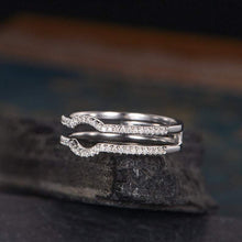 Load image into Gallery viewer, 14Kt White gold designer Twing Curved Half Eternity Natural diamond Band ring by diamtrendz