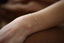 Load image into Gallery viewer, 14Kt Yellow Gold 3 Stone Natural Diamond Charm Bracelet