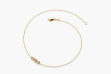 Load image into Gallery viewer, 14Kt Yellow Gold 3 Stone Natural Diamond Charm Bracelet
