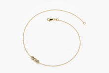 Load image into Gallery viewer, 14Kt Yellow Gold 3 Stone Natural Diamond Charm Bracelet