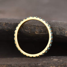 Load image into Gallery viewer, 14Kt Yellow gold designer Alexandrite, Full Eternity Natural diamond ring by diamtrendz