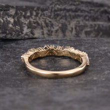 Load image into Gallery viewer, 14Kt Yellow gold designer Baguette Cut Half Eternity Band Natural diamond ring by diamtrendz