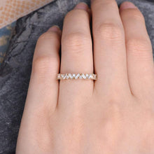 Load image into Gallery viewer, 14Kt Yellow gold designer Baguette Cut Half Eternity Band Natural diamond ring by diamtrendz