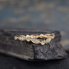 Load image into Gallery viewer, 14Kt Yellow gold designer Marquise Shape Chevron Eternity Natural diamond Band ring by diamtrendz