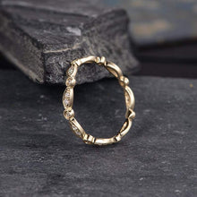 Load image into Gallery viewer, 14Kt Yellow gold designer Marquise Shape Chevron Eternity Natural diamond Band ring by diamtrendz