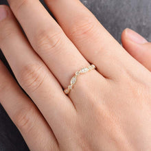 Load image into Gallery viewer, 14Kt White gold designer Marquise Shape Chevron Eternity Natural diamond Band ring by diamtrendz