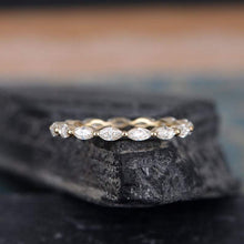 Load image into Gallery viewer, 14Kt Yellow gold designer Full Eternity Infinity Marquise Cut Natural diamond Band ring by diamtrendz