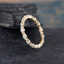 Load image into Gallery viewer, 14Kt Yellow gold designer Full Eternity Infinity Marquise Cut Natural diamond Band ring by diamtrendz