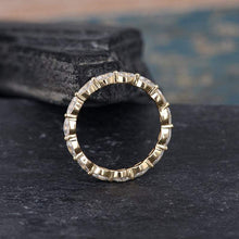 Load image into Gallery viewer, 14Kt Yellow gold designer Full Eternity Infinity Marquise Cut Natural diamond Band ring by diamtrendz