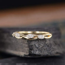 Load image into Gallery viewer, 14Kt Yellow gold designer Half Eternity Infinity Marquise Cut Natural diamond Band ring by diamtrendz