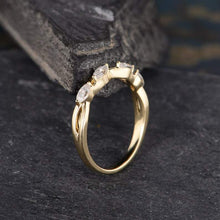 Load image into Gallery viewer, 14Kt Yellow gold designer Half Eternity Infinity Marquise Cut Natural diamond Band ring by diamtrendz