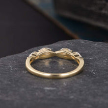 Load image into Gallery viewer, 14Kt Yellow gold designer Half Eternity Infinity Marquise Cut Natural diamond Band ring by diamtrendz
