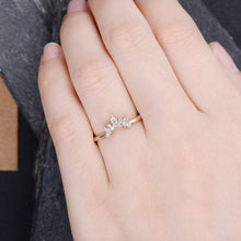 Load image into Gallery viewer, 14Kt Yellow gold designer Chevron V Shaped Curved Marquise Cut Natural diamond Band ring by diamtrendz