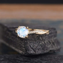 Load image into Gallery viewer, 14Kt Yellow gold Moonstone diamond ring by diamtrendz