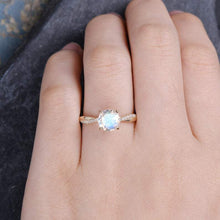 Load image into Gallery viewer, 14Kt Yellow gold Moonstone diamond ring by diamtrendz
