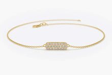 Load image into Gallery viewer, 14Kt Yellow Gold Natural Diamond Bar Charm Bracelet