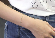 Load image into Gallery viewer, 14Kt Yellow Gold Chain Natural Diamond Charm Bracelet