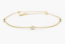 Load image into Gallery viewer, 14Kt Yellow Gold Chain Natural Diamond Charm Bracelet
