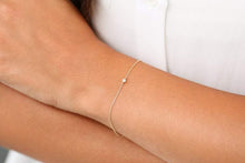 Load image into Gallery viewer, 14Kt Yellow Gold Natural Diamond Charm Bracelet