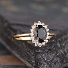 Load image into Gallery viewer, 14Kt Yellow Gold Designer Black Diamond Ring by Diamtrendz