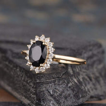 Load image into Gallery viewer, 14Kt Yellow Gold Designer Black Diamond Ring by Diamtrendz