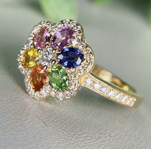 Load image into Gallery viewer, 14Kt White gold designer Paraiba diamond ring by diamtrendz