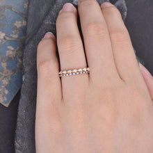 Load image into Gallery viewer, 14Kt Yellow gold designer Set 2 Blue Sapphire Eternity Pear Cut Natural diamond Band ring by diamtrendz