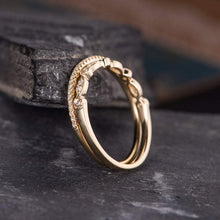 Load image into Gallery viewer, 14Kt Yellow gold designer Set 2, Marquise Shape Half Eternity Infinity Natural diamond ring by diamtrendz