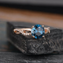 Load image into Gallery viewer, 14Kt Rose gold designer Emerald diamond ring by diamtrendz