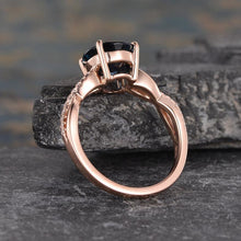 Load image into Gallery viewer, 14Kt Rose gold designer Emerald diamond ring by diamtrendz