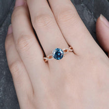 Load image into Gallery viewer, 14Kt Rose gold designer Emerald diamond ring by diamtrendz