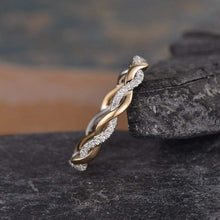 Load image into Gallery viewer, 14Kt Yellow gold designer Twist Full Eternity Infinity Natural diamond Band ring by diamtrendz