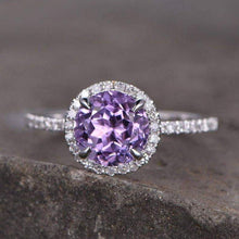 Load image into Gallery viewer, 14Kt Rose gold designer Amethyst diamond ring by diamtrendz