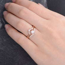 Load image into Gallery viewer, 14Kt Rose gold designer Pearl diamond ring by diamtrendz