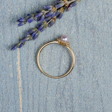 Load image into Gallery viewer, 14Kt Rose gold Pearl diamond ring by diamtrendz