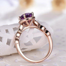 Load image into Gallery viewer, 14Kt Rose gold designer Amethyst diamond ring by diamtrendz