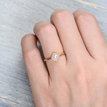 Load image into Gallery viewer, 14Kt Rose gold Pearl diamond ring by diamtrendz