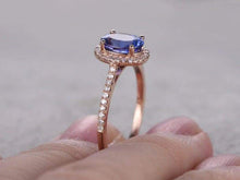 Load image into Gallery viewer, 14Kt Rose gold designer Amethyst diamond ring by diamtrendz