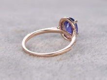 Load image into Gallery viewer, 14Kt Rose gold designer Amethyst diamond ring by diamtrendz