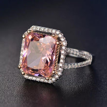 Load image into Gallery viewer, 14Kt Rose gold designer Pink Gemstone, diamond ring by diamtrendz