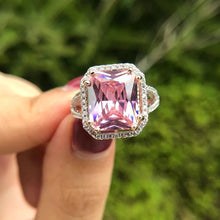 Load image into Gallery viewer, 14Kt Rose gold designer Pink Gemstone, diamond ring by diamtrendz