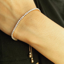Load image into Gallery viewer, 14kt Gold Adjustable Tennis Diamond Bracelet For Her
