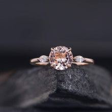 Load image into Gallery viewer, 14Kt Rose gold designer Solitaire Morganite, Marquise Shape Moonstone ring by diamtrendz