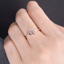 Load image into Gallery viewer, 14Kt Rose gold designer Solitaire Morganite, Marquise Shape Moonstone ring by diamtrendz