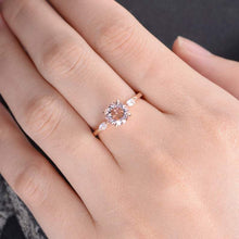 Load image into Gallery viewer, 14Kt Rose gold designer Solitaire Morganite, Marquise Shape Moonstone ring by diamtrendz