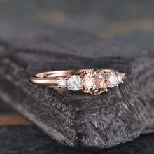 Load image into Gallery viewer, 14Kt Rose gold designer Solitaire Morganite, Natural diamond ring by diamtrendz