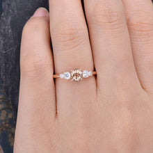 Load image into Gallery viewer, 14Kt Rose gold designer Solitaire Morganite, Natural diamond ring by diamtrendz