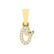 Load image into Gallery viewer, yellow gold alphabet initial letter 'Q' diamond pendant - 1