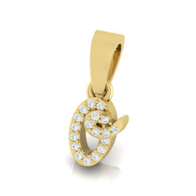 Load image into Gallery viewer, yellow gold alphabet initial letter 'Q' diamond pendant - 2