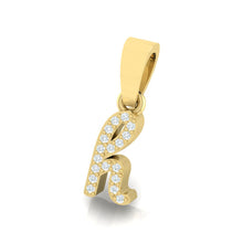 Load image into Gallery viewer, yellow gold alphabet initial letter 'h' diamond pendant - 2